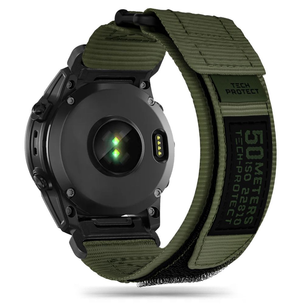 BRACELET TECH-PROTECT SCOUT PRO GARMIN FENIX 22MM 5 / 6 / 6 PRO / 7 VERT MILITAIRE