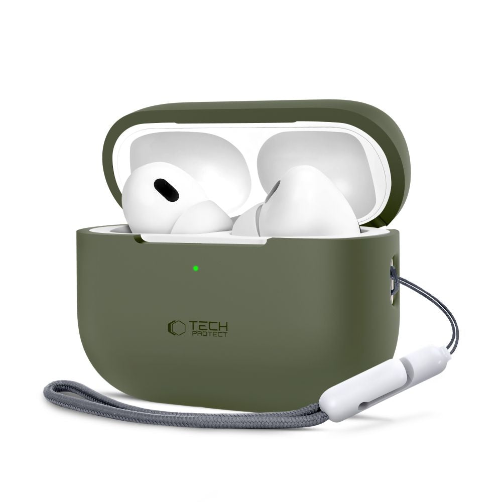 COQUE TECH-PROTECT EN SILICONE POUR APPLE AIRPODS PRO 1 / 2 VERT OLIVE