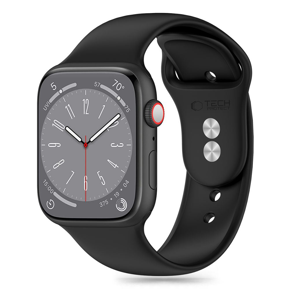 BRACELET TECH-PROTECT EN SILICONE POUR APPLE WATCH 6 / 7 / 8 / 9 / 10 / SE (40 / 41 / 42 MM) NOIR