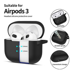 COUVERCLE TECH-PROTECT CROCHET EN SILICONE POUR APPLE AIRPODS 3 NOIR