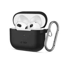 COUVERCLE TECH-PROTECT CROCHET EN SILICONE POUR APPLE AIRPODS 3 NOIR
