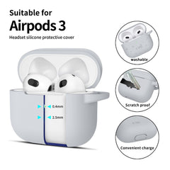 COUVERCLE TECH-PROTECT CROCHET EN SILICONE POUR APPLE AIRPODS 3 GRIS CRAYON
