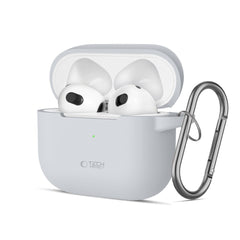COUVERCLE TECH-PROTECT CROCHET EN SILICONE POUR APPLE AIRPODS 3 GRIS CRAYON