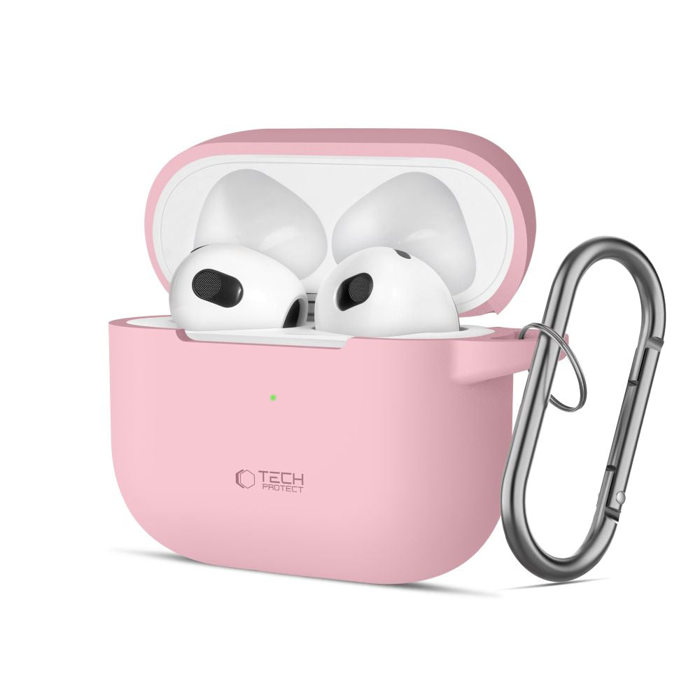 COUVERTURE TECH-PROTECT CROCHET EN SILICONE POUR APPLE AIRPODS 3 ROSE POUSSIÉREUX