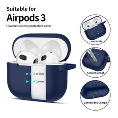 COUVERCLE TECH-PROTECT CROCHET EN SILICONE POUR APPLE AIRPODS 3 BLEU MARINE