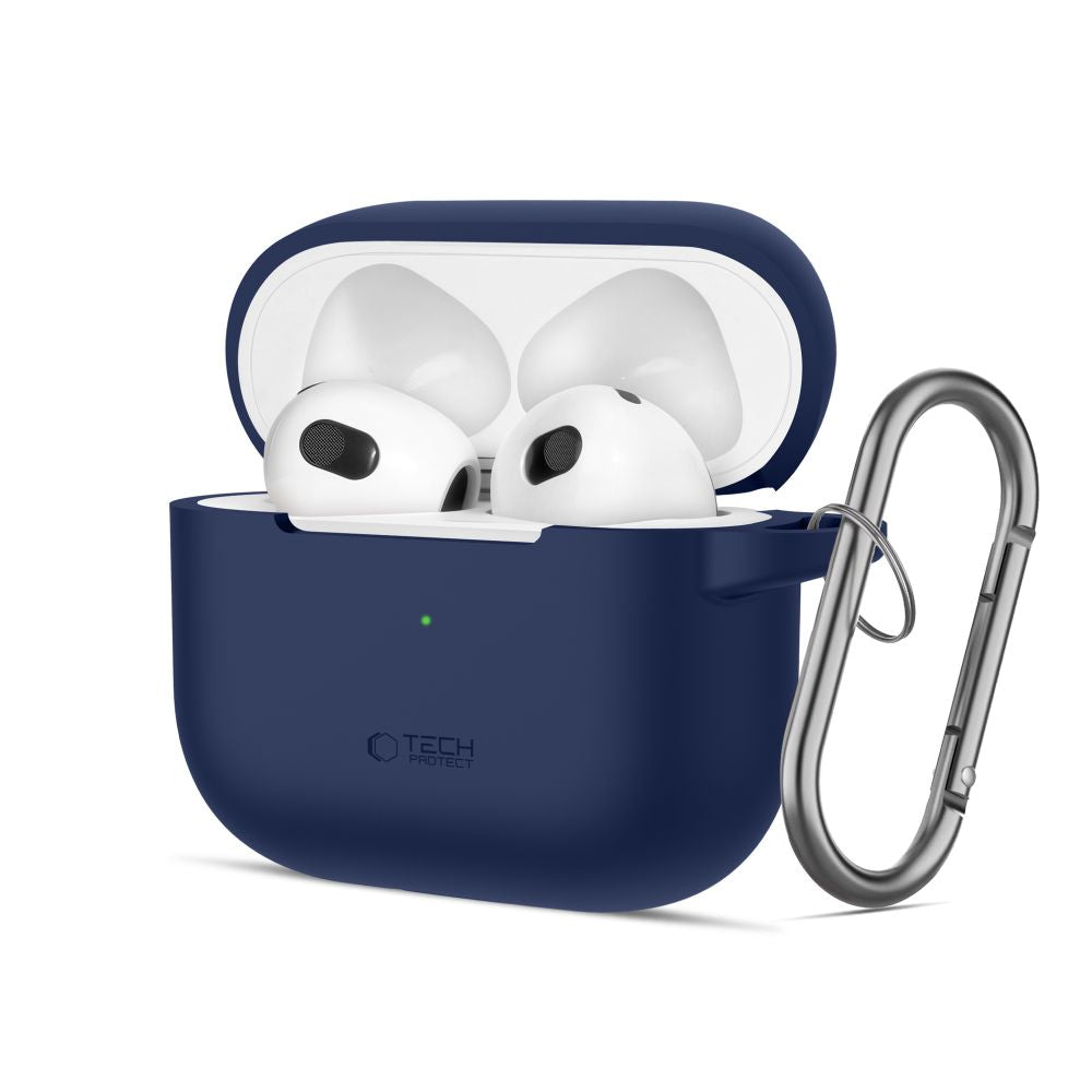 COUVERCLE TECH-PROTECT CROCHET EN SILICONE POUR APPLE AIRPODS 3 BLEU MARINE