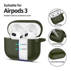 COUVERCLE TECH-PROTECT CROCHET EN SILICONE POUR APPLE AIRPODS 3 VERT OLIVE