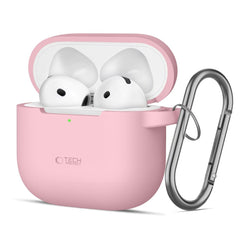 COQUE TECH-PROTECT SILICONE HOOK APPLE AIRPODS 4 ROSE POUSSIÉREUX