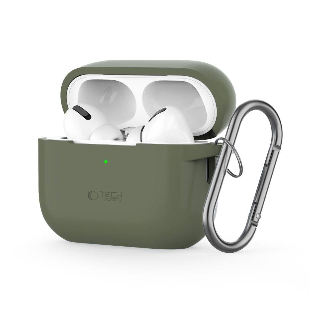 COQUE TECH-PROTECT EN SILICONE POUR APPLE AIRPODS PRO 1 / 2 VERT OLIVE