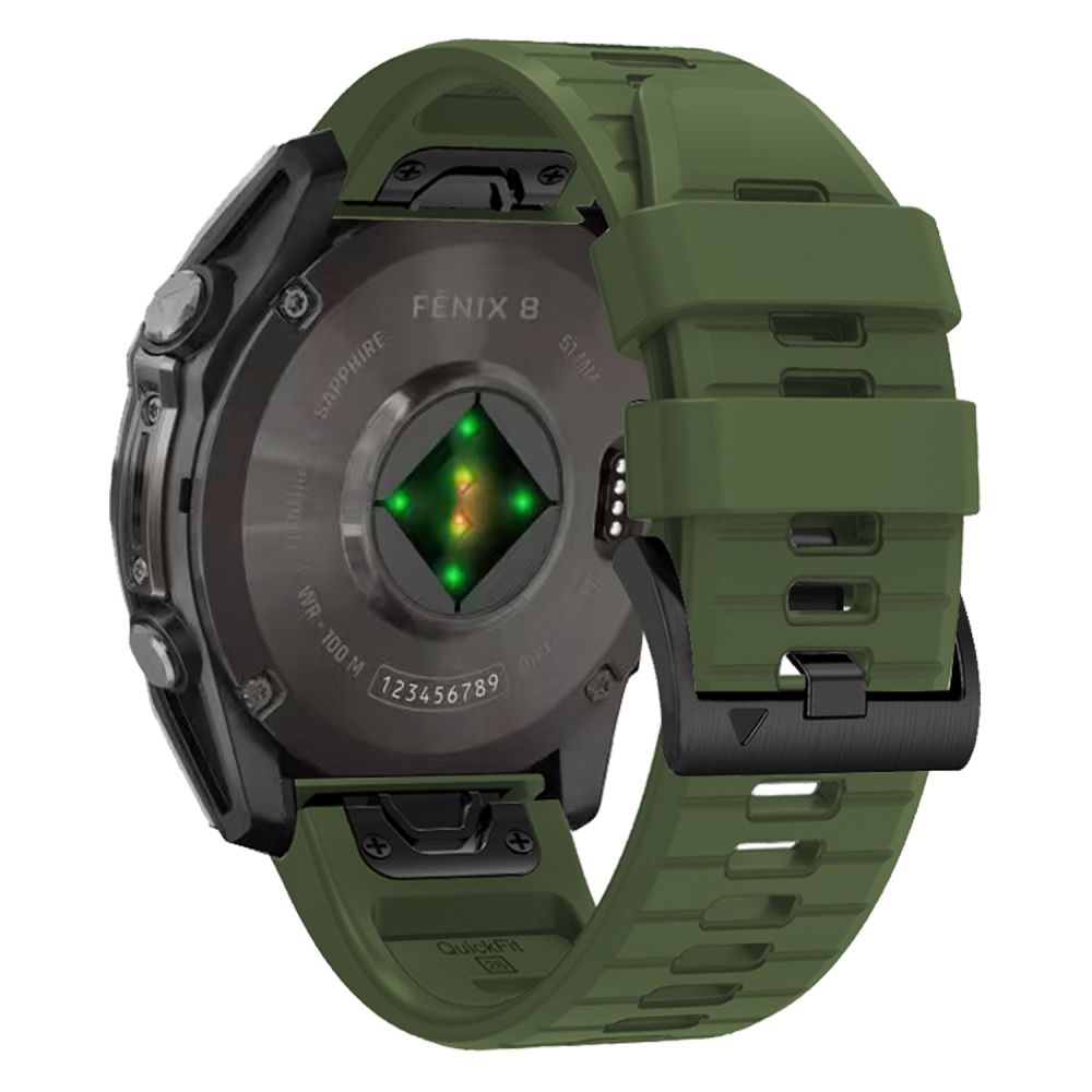 BRACELET TECH-PROTECT EN SILICONE POUR GARMIN FENIX 5 / 6 / 6 PRO / 7 / 8 (47 MM) / E VERT MILITAIRE
