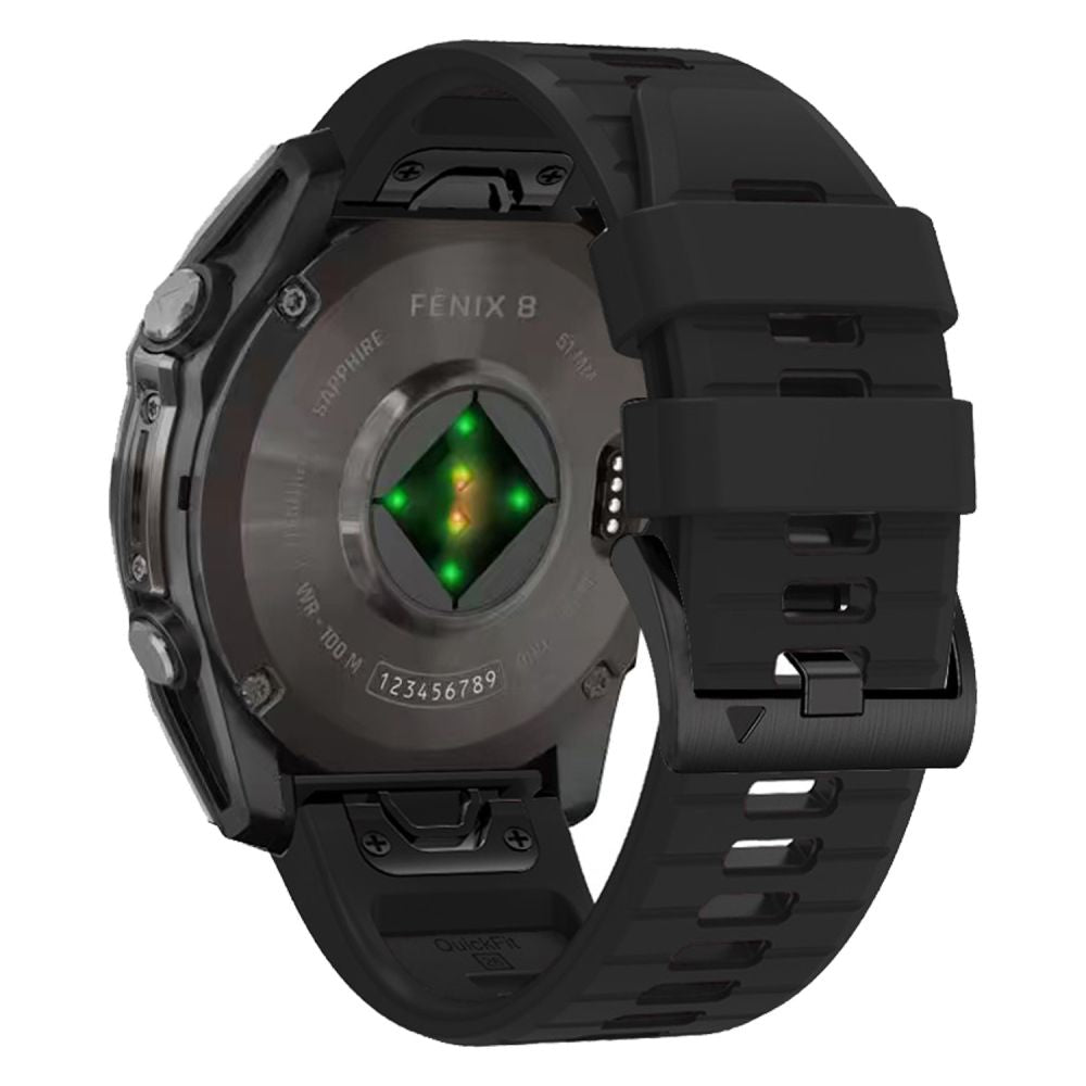 BRACELET TECH-PROTECT EN SILICONE POUR GARMIN FENIX 5X / 5X PLUS / 6X / 6X PRO / 7X / 8 (51 MM) NOIR