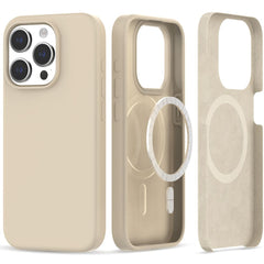 COQUE POUR IPHONE 15 PRO MAGSAFE HEYCASE SILICONE SABLE BEIGE