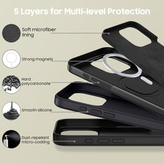 COUVERCLE TECH-PROTECT SILICONE MAGSAFE IPHONE 16 PRO NOIR MAT