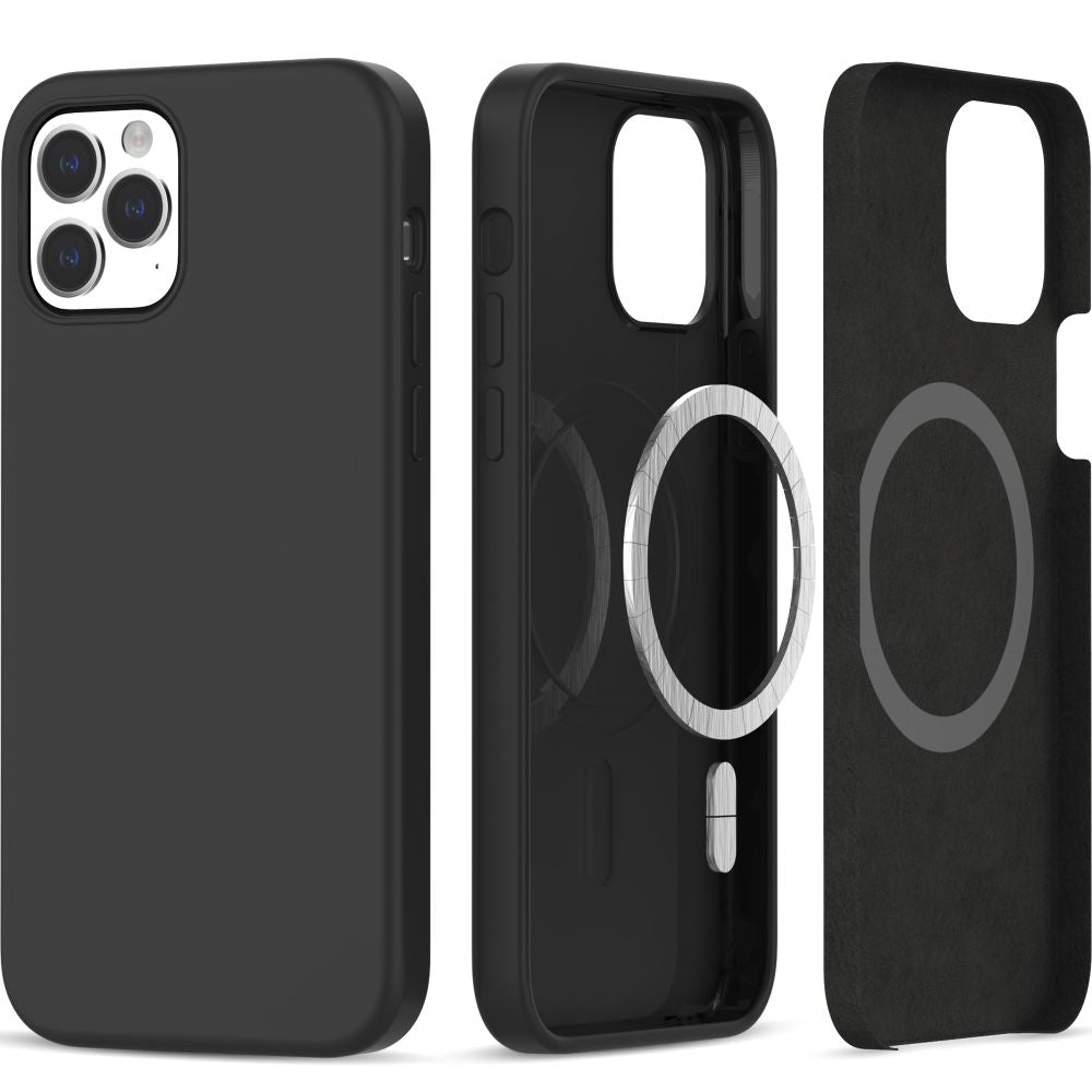 COQUE TECH-PROTECT SILICONE MAGSAFE IPHONE IPHONE 12 / 12 PRO NOIRE