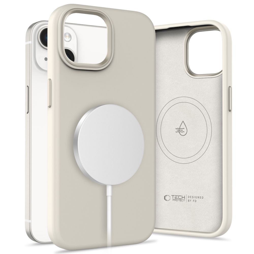 COUVERTURE TECH-PROTECT SILICONE PURE MAGSAFE IPHONE 14 COSMIC LATTE