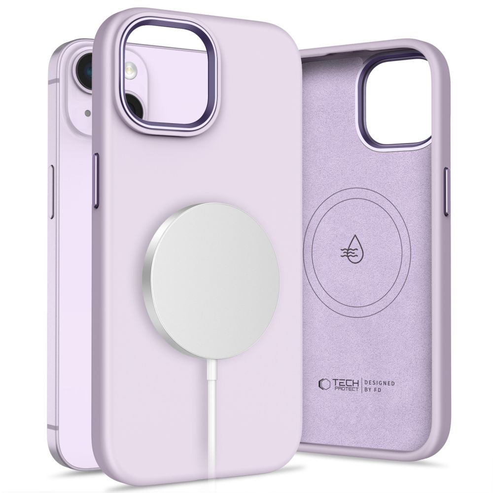 COUVERCLE TECH-PROTECT SILICONE PUR MAGSAFE IPHONE 14 MAUVE