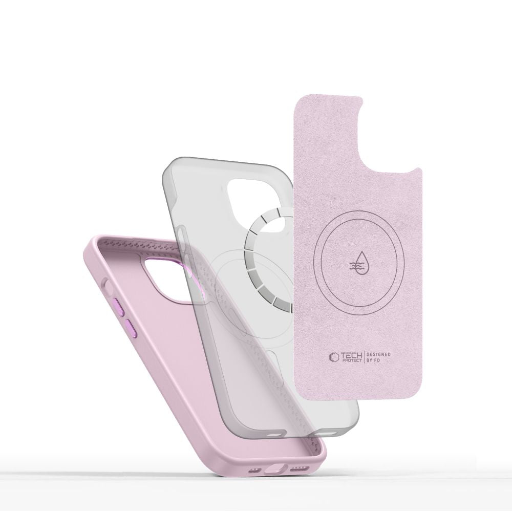 COUVERTURE TECH-PROTECT SILICONE PURE MAGSAFE IPHONE 15 PERLE ROSE