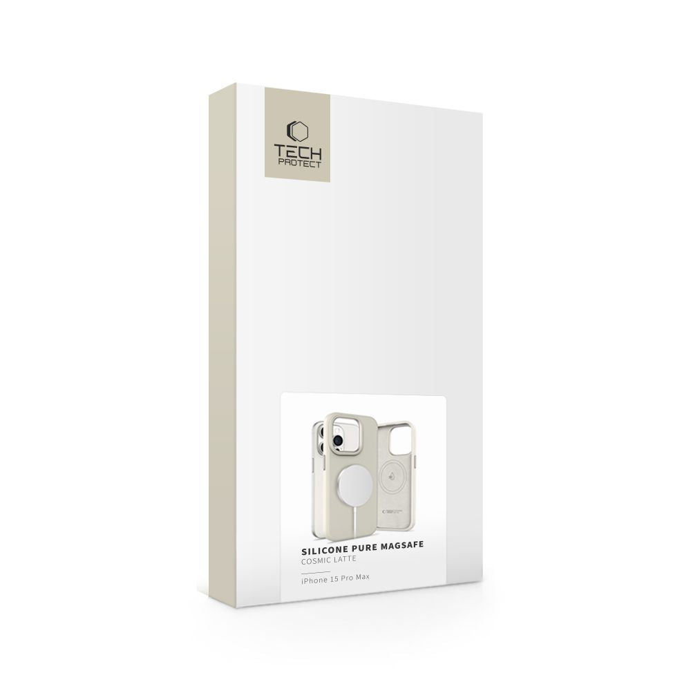 COUVERTURE TECH-PROTECT SILICONE PURE MAGSAFE IPHONE 15 PRO MAX COSMIC LATTE