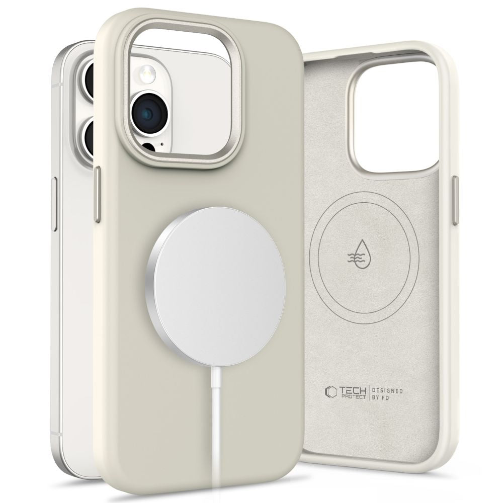 COUVERTURE TECH-PROTECT SILICONE PURE MAGSAFE IPHONE 15 PRO MAX COSMIC LATTE