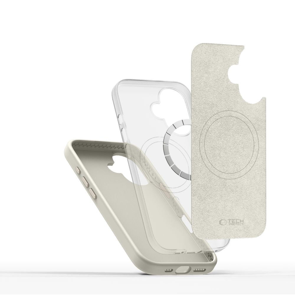 COUVERTURE TECH-PROTECT SILICONE PURE MAGSAFE IPHONE 16 COSMIC LATTE