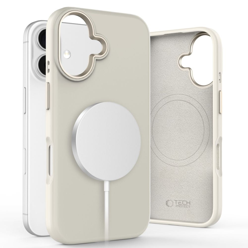COUVERTURE TECH-PROTECT SILICONE PURE MAGSAFE IPHONE 16 COSMIC LATTE