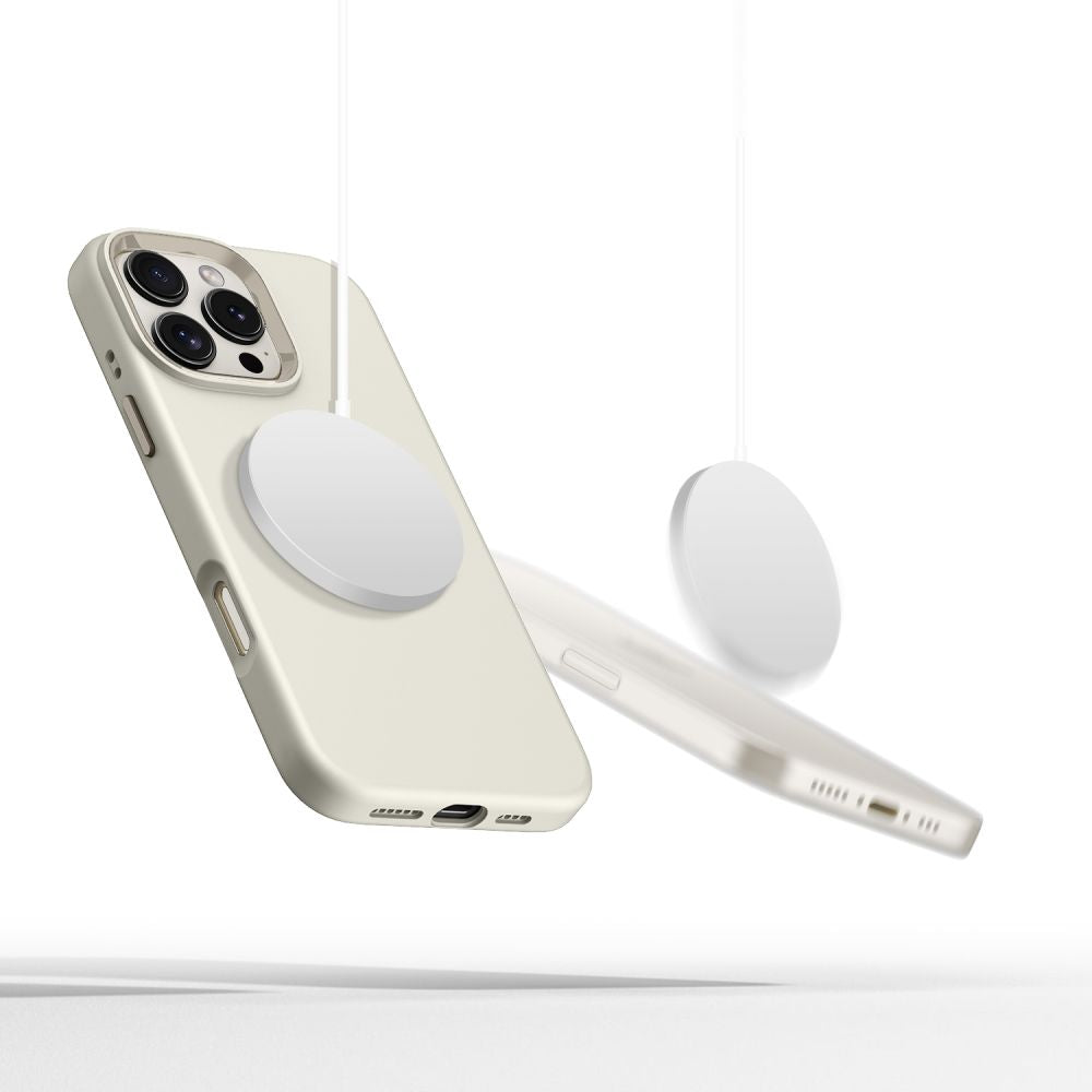 COUVERCLE TECH-PROTECT SILICONE PUR MAGSAFE IPHONE 16 PRO MAX COSMIC LATTE