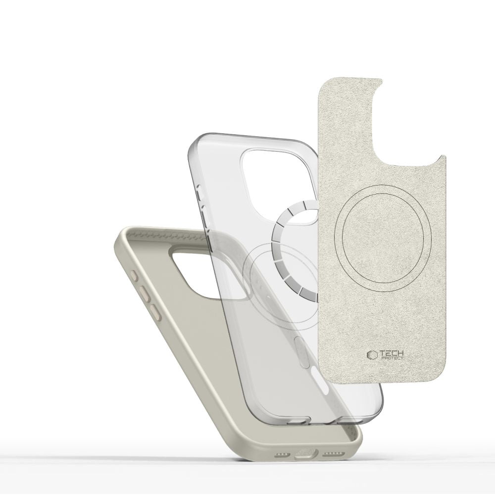 COUVERCLE TECH-PROTECT SILICONE PUR MAGSAFE IPHONE 16 PRO MAX COSMIC LATTE