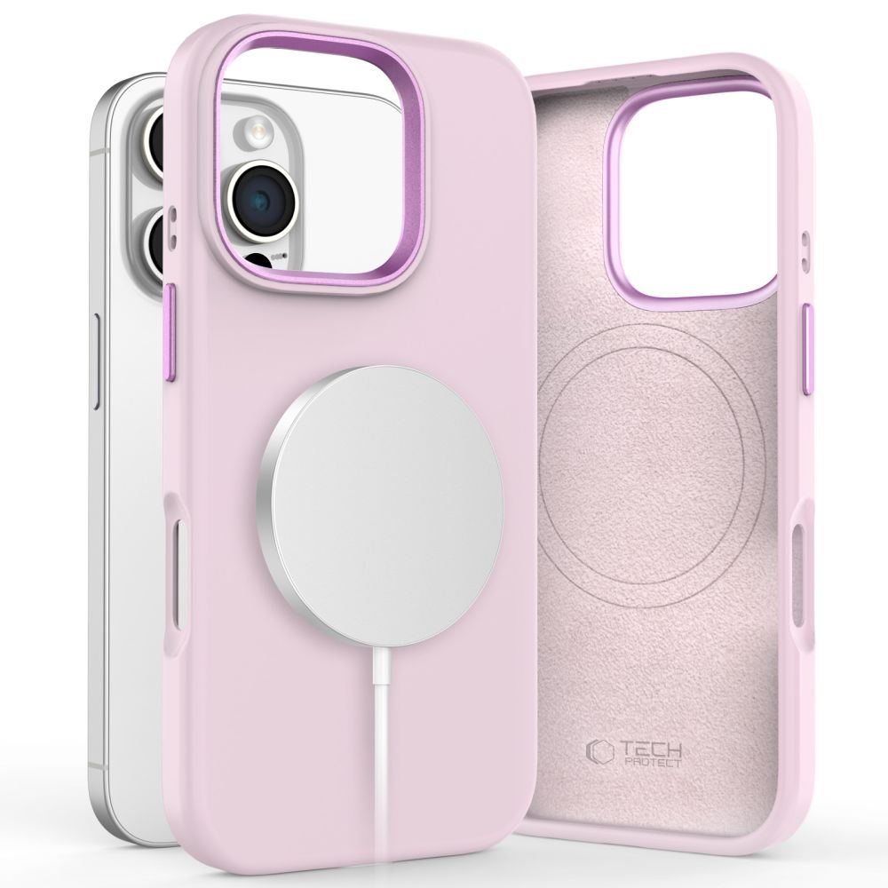 COUVERTURE TECH-PROTECT SILICONE PURE MAGSAFE IPHONE 16 PRO PERLE ROSE