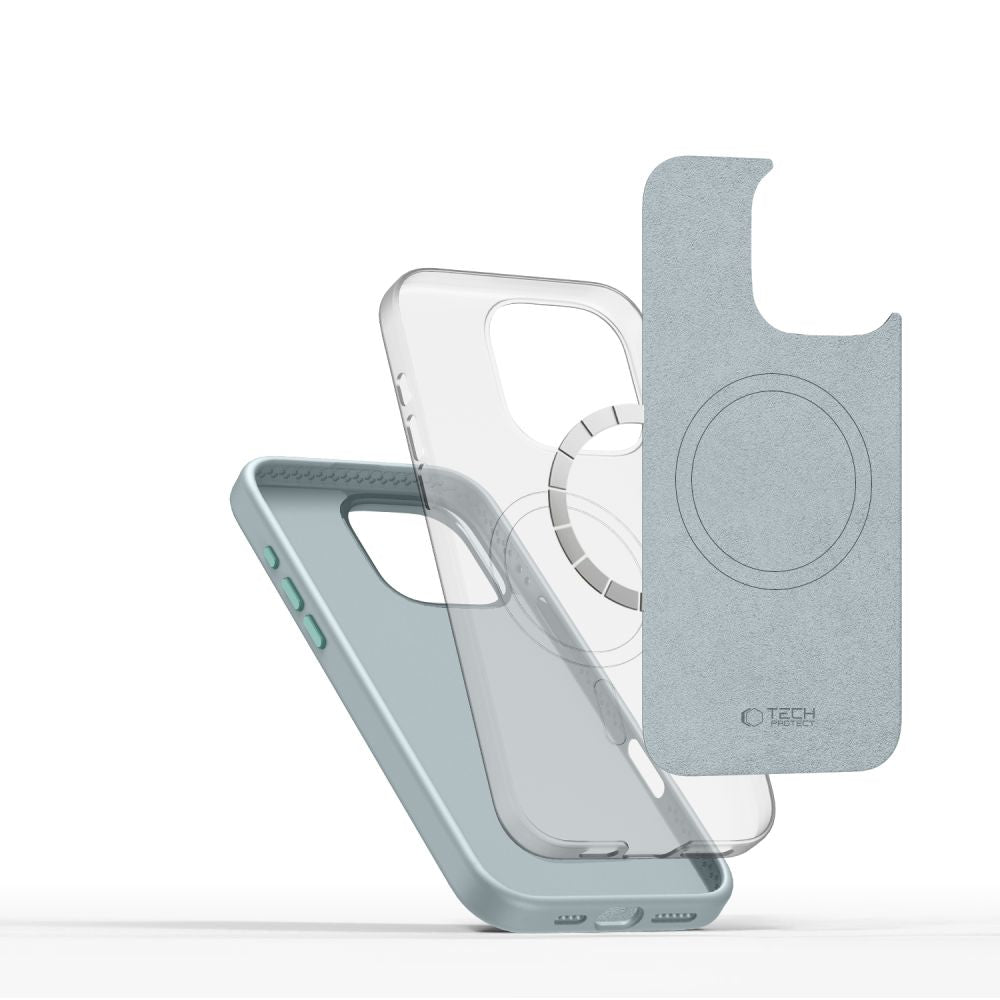 COUVERTURE TECH-PROTECT SILICONE PURE MAGSAFE IPHONE 16 PRO BLEU CIEL