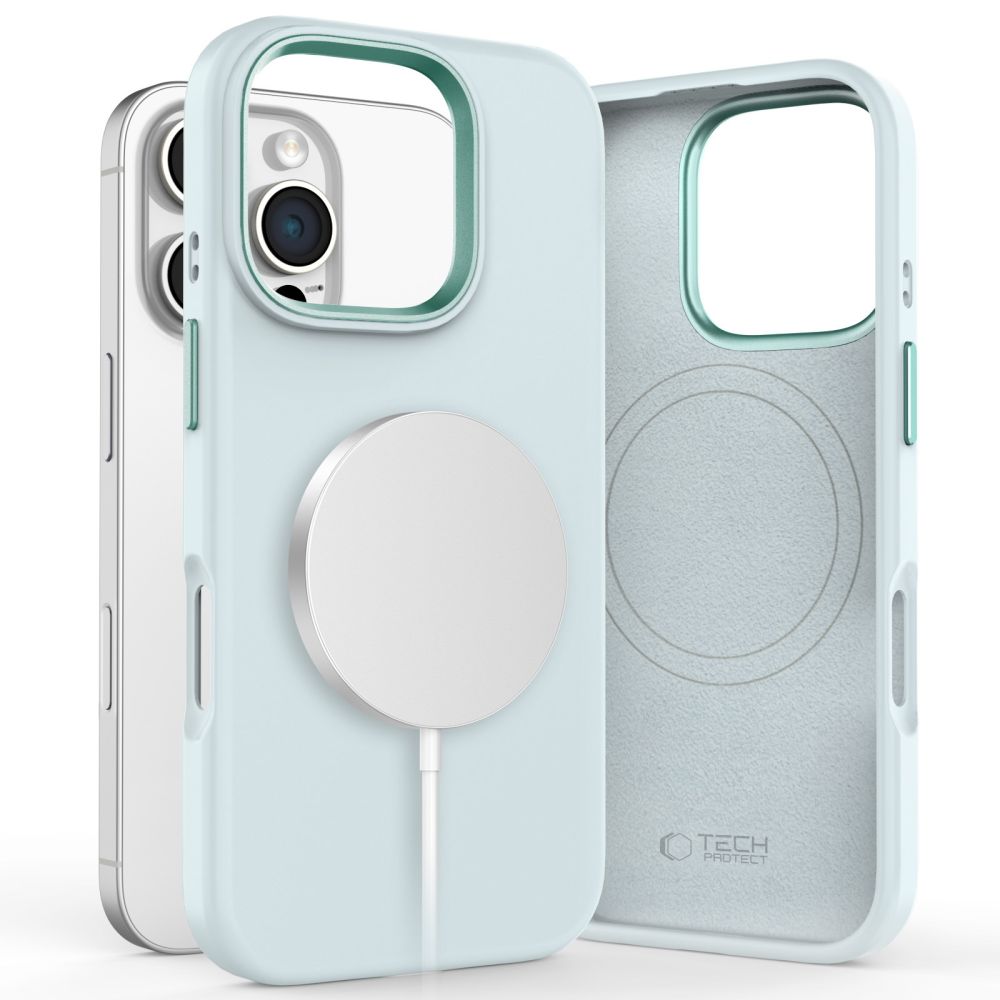COUVERTURE TECH-PROTECT SILICONE PURE MAGSAFE IPHONE 16 PRO BLEU CIEL