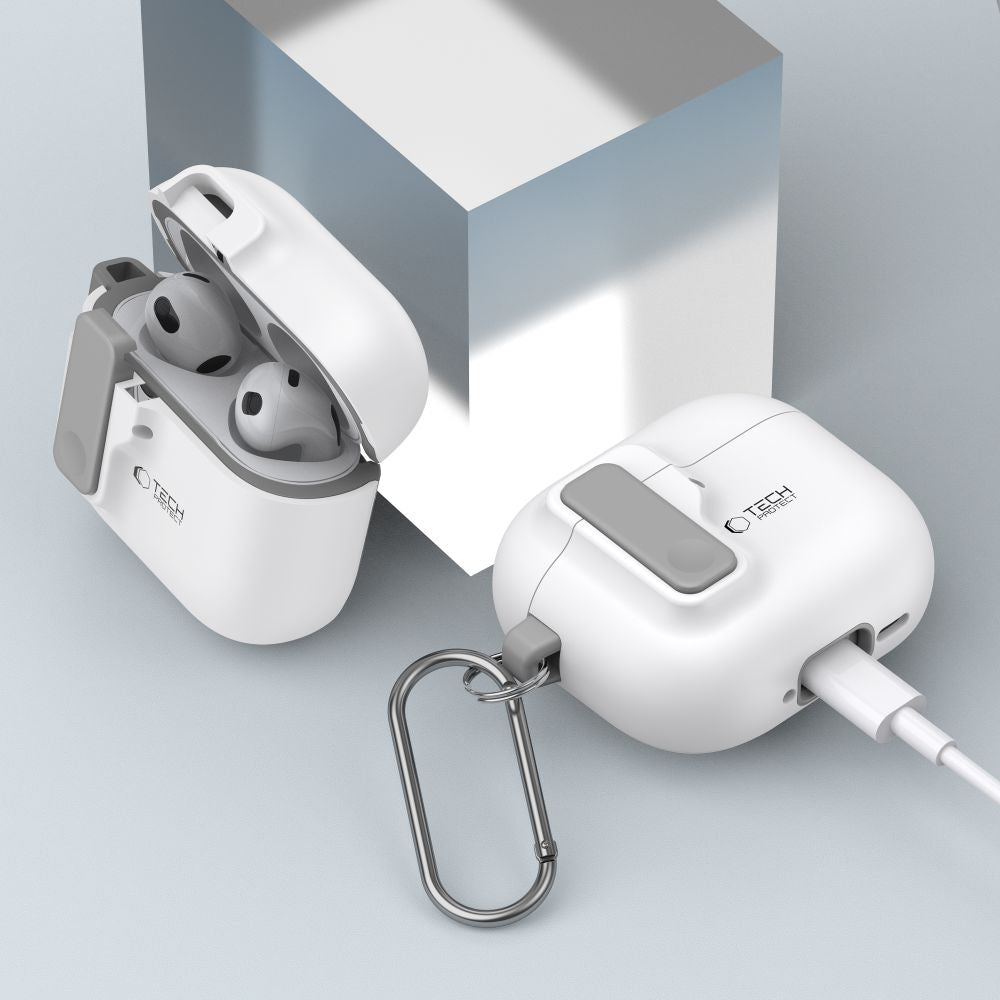 COQUE TECH-PROTECT SLIM HOOK APPLE AIRPODS 4 BLANCHE