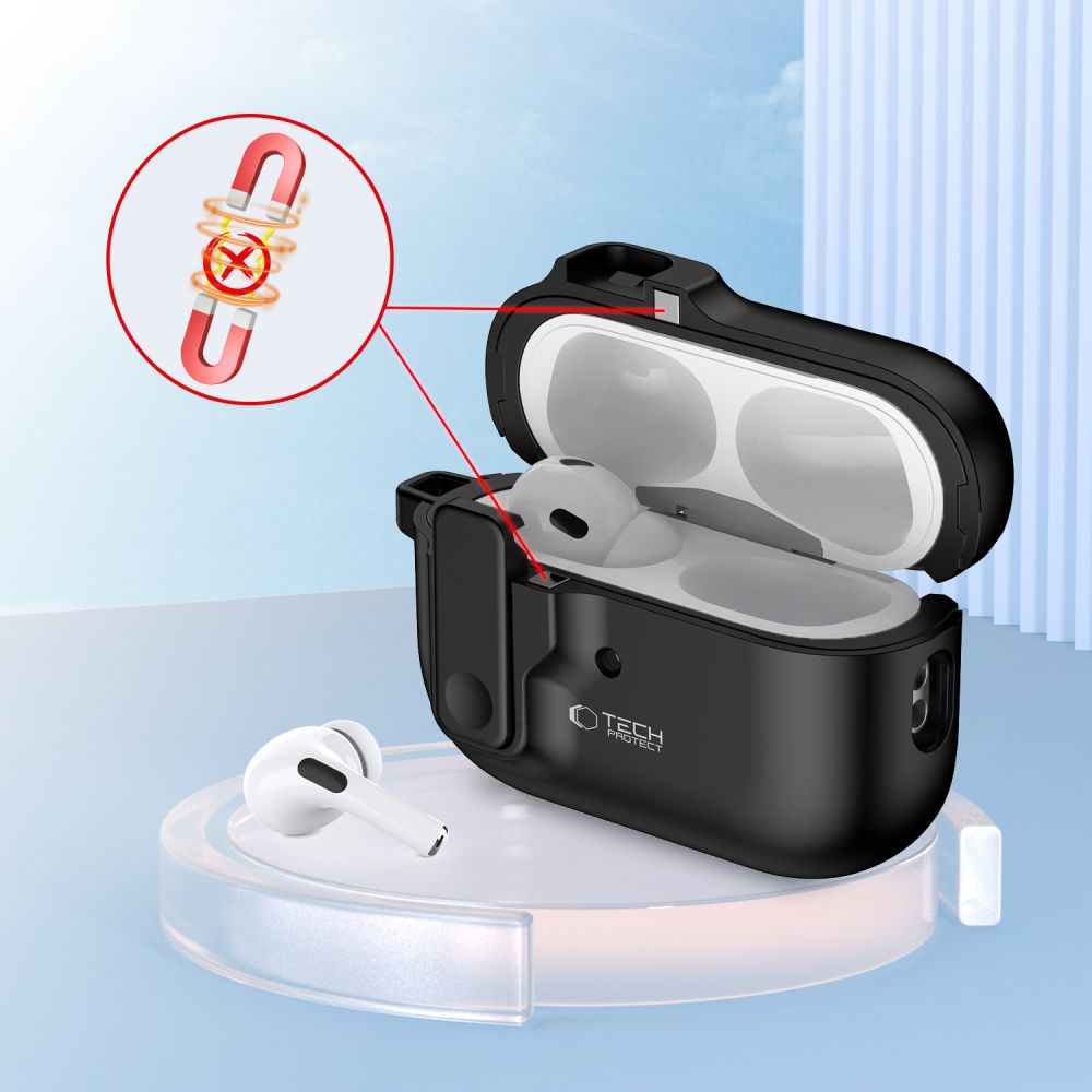 COQUE TECH-PROTECT SLIM HOOK APPLE AIRPODS PRO 1 / 2 NOIRE