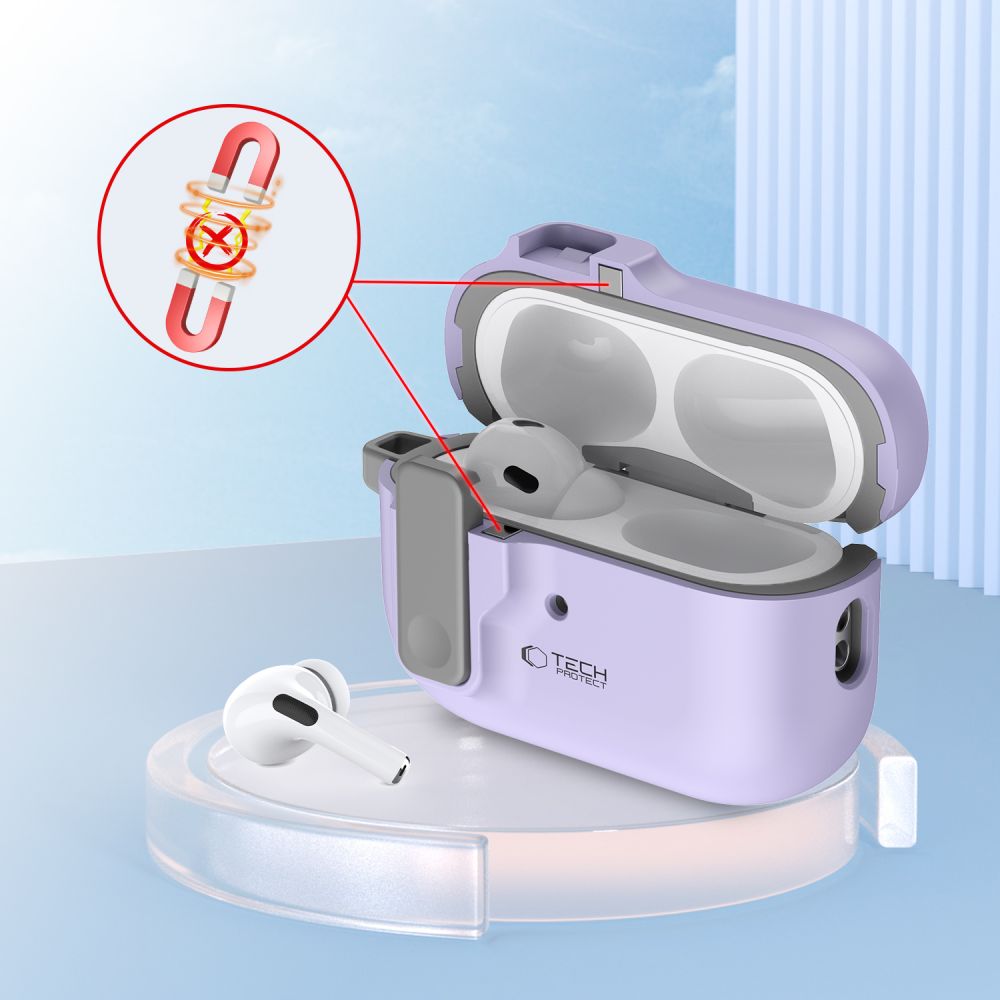 COQUE TECH-PROTECT SLIM HOOK APPLE AIRPODS PRO 1 / 2 LAVANDE