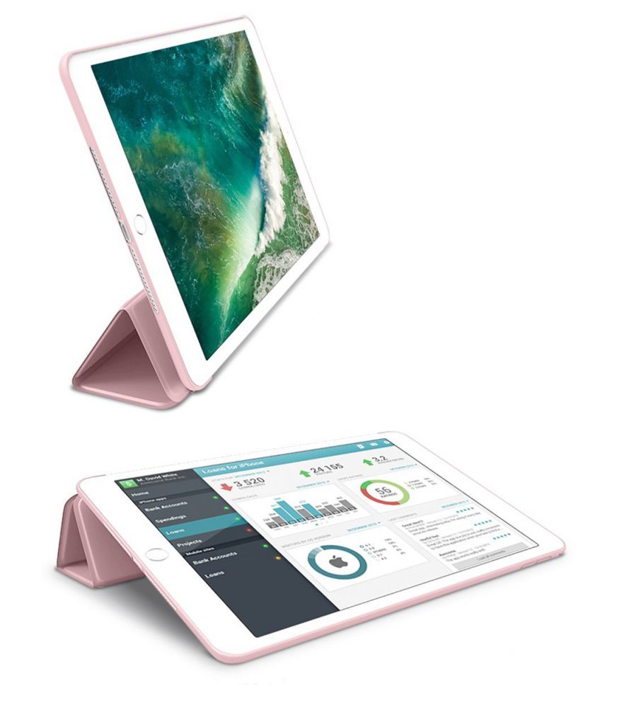 COUVERTURE / ÉTUI POUR IPAD 9.7 5 / 6 / 2017-2018 TECH-PROTECT SMARTCASE ROSE D'OR
