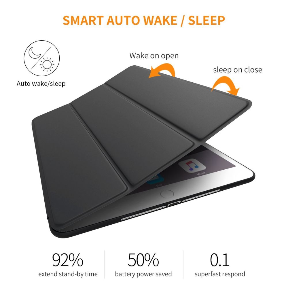 COUVERTURE / ÉTUI POUR IPAD AIR 9.7 2 / 2014 TECH-PROTECT SMARTCASE NOIR