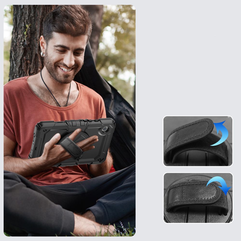 COUVERTURE / ÉTUI POUR SAMSUNG GALAXY TAB A9 8.7 X110 / X115 TECH-PROTECT SOLID360 NOIR