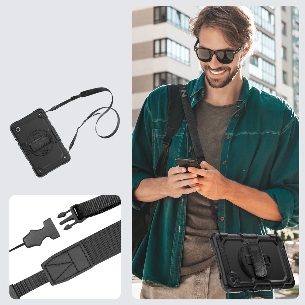 COUVERTURE / ÉTUI POUR SAMSUNG GALAXY TAB A9 8.7 X110 / X115 TECH-PROTECT SOLID360 NOIR