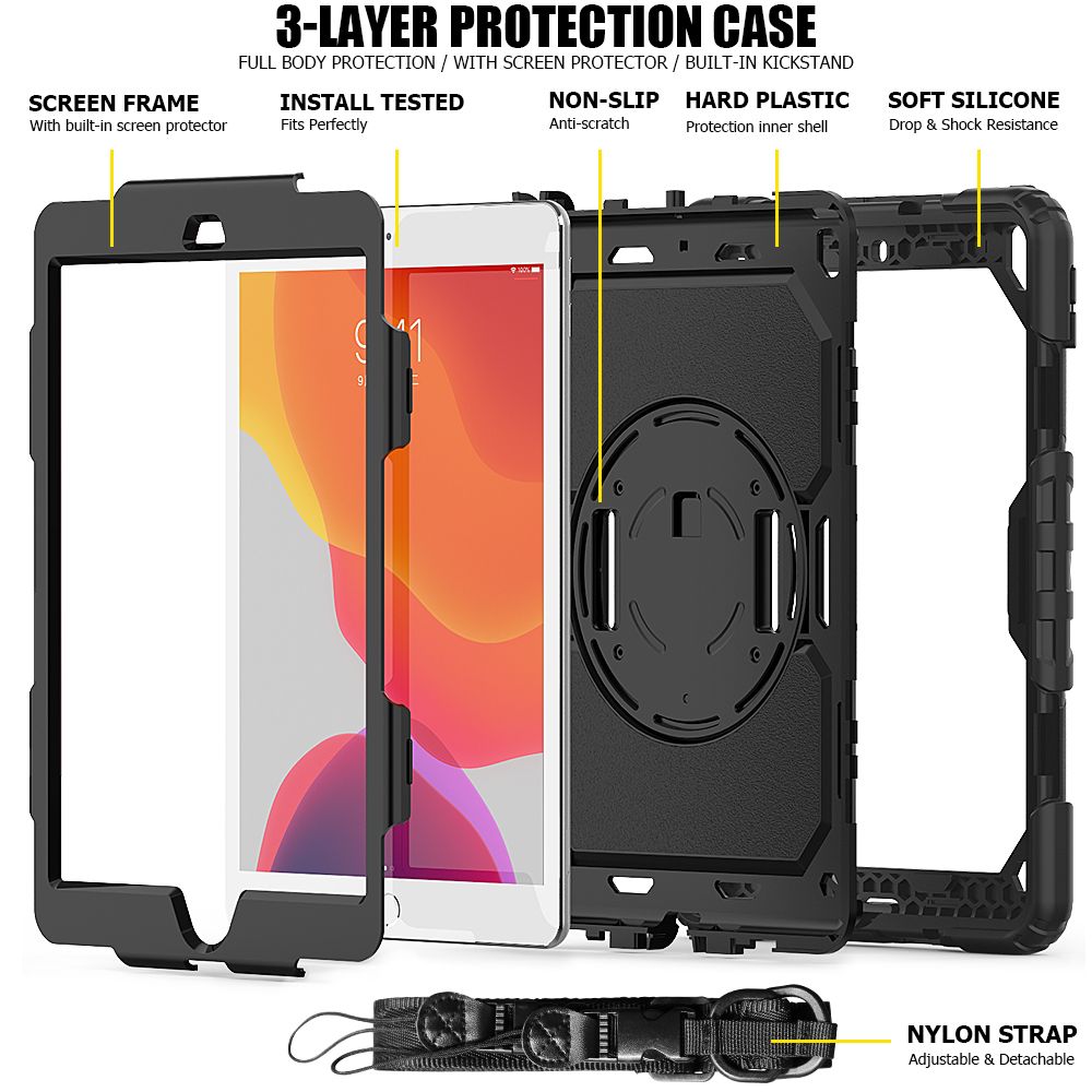 COUVERTURE / ÉTUI POUR IPAD 10.2 7 / 8 / 9 / 2019-2021 TECH-PROTECT SOLID360 NOIR