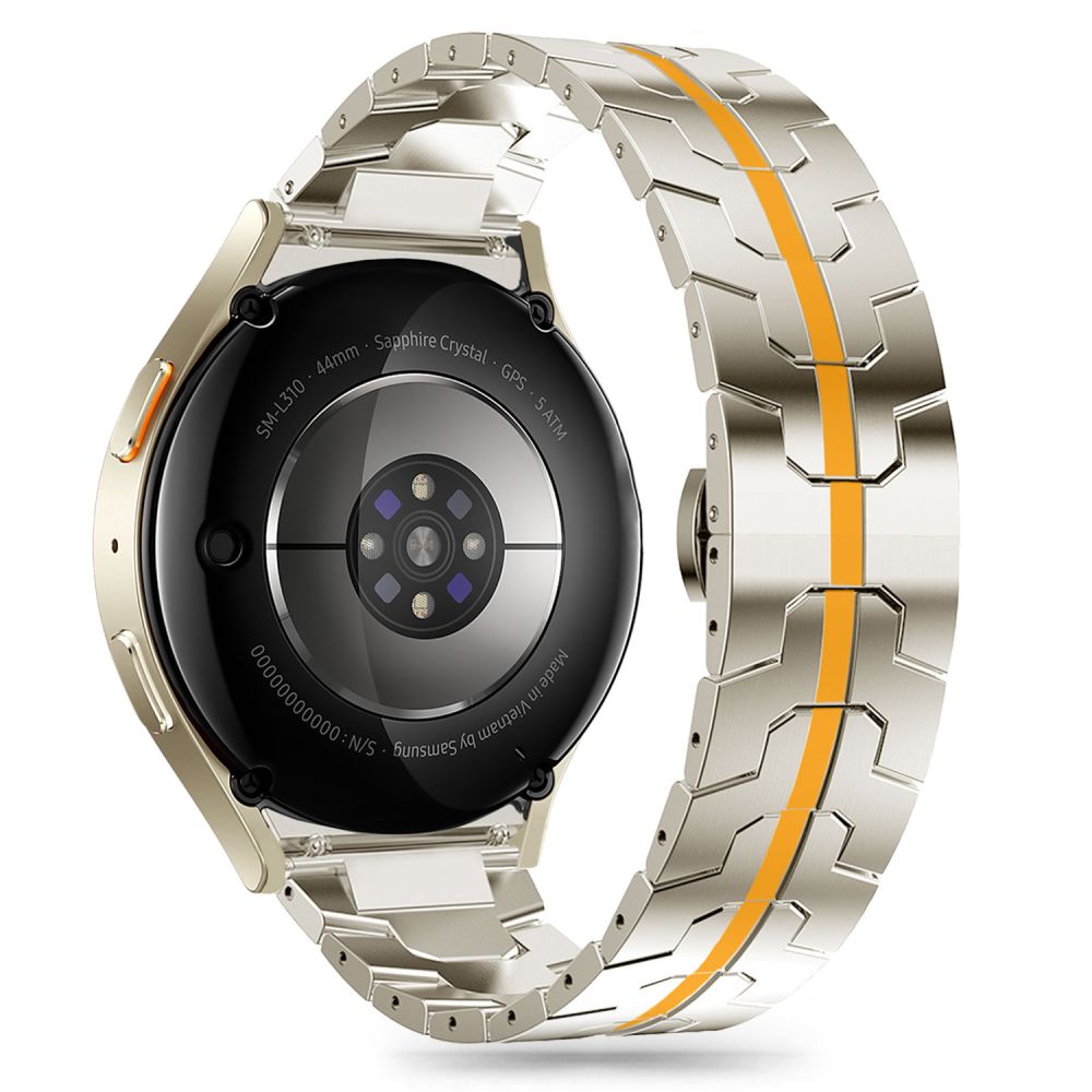TECH-PROTECT LIGNE EN ACIER INOXYDABLE SAMSUNG GALAXY WATCH 4 / 5 / 5 PRO / 6 / 7 / FE TITANE/ORANGE