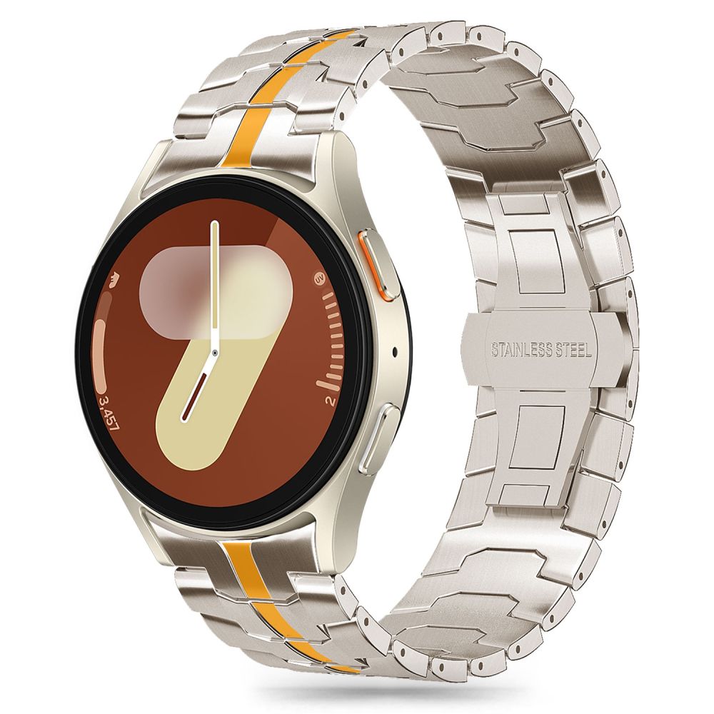 TECH-PROTECT LIGNE EN ACIER INOXYDABLE SAMSUNG GALAXY WATCH 4 / 5 / 5 PRO / 6 / 7 / FE TITANE/ORANGE