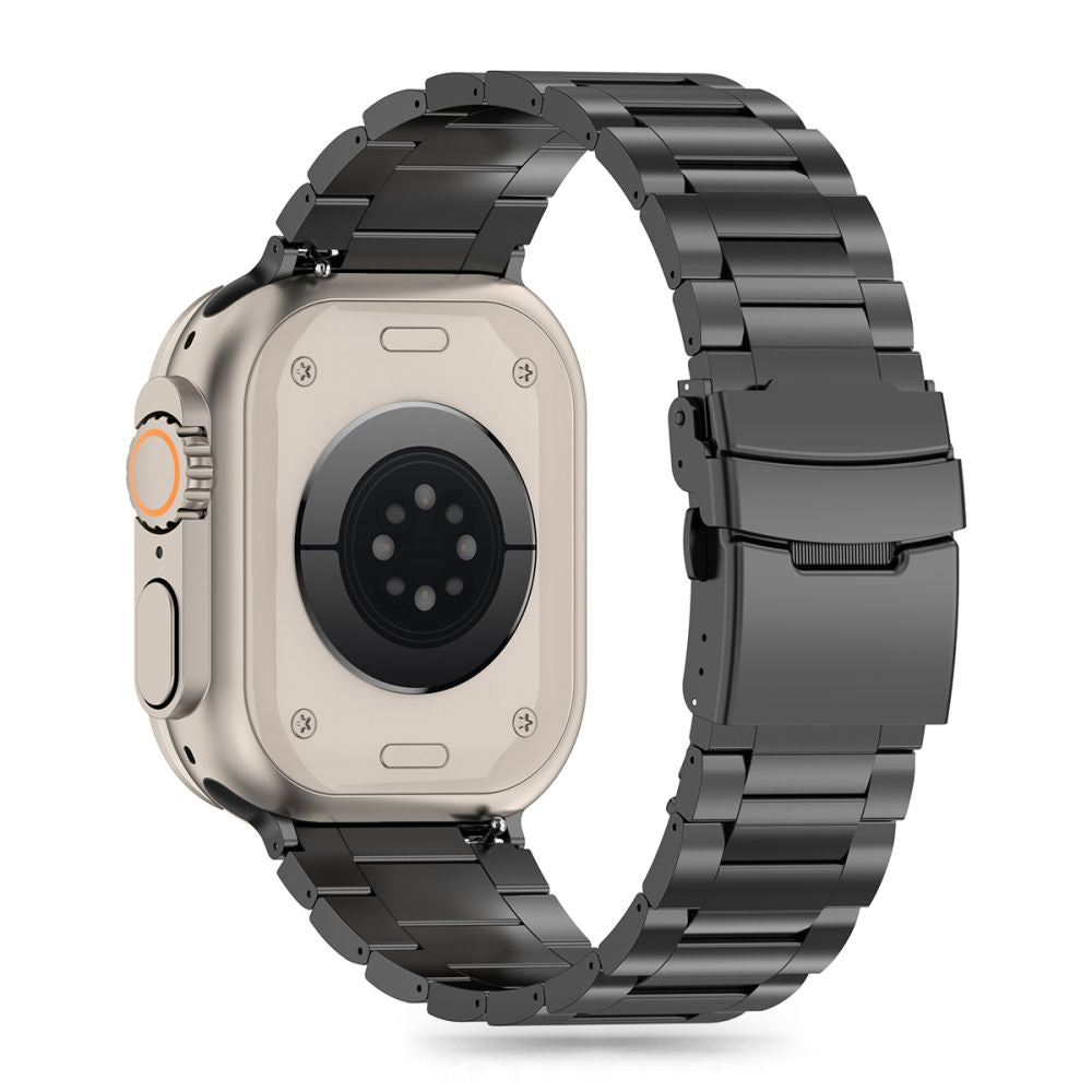 BRACELET TECH-PROTECT EN ACIER INOXYDABLE POUR APPLE WATCH 4 / 5 / 6 / 7 / 8 / 9 / SE / ULTRA 1 / 2 (42 / 44 / 45 / 49 MM) NOIR