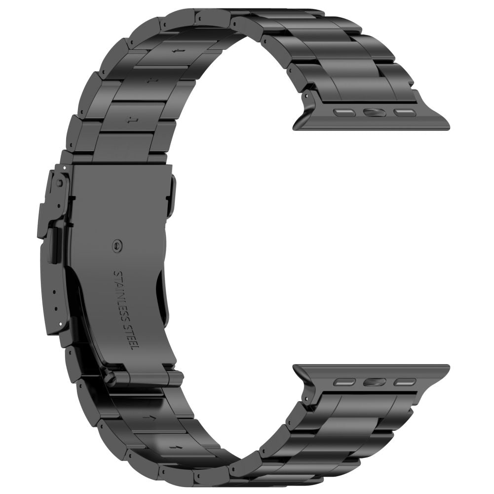 BRACELET TECH-PROTECT EN ACIER INOXYDABLE POUR APPLE WATCH 4 / 5 / 6 / 7 / 8 / 9 / SE / ULTRA 1 / 2 (42 / 44 / 45 / 49 MM) NOIR