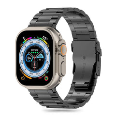 BRACELET TECH-PROTECT EN ACIER INOXYDABLE POUR APPLE WATCH 4 / 5 / 6 / 7 / 8 / 9 / SE / ULTRA 1 / 2 (42 / 44 / 45 / 49 MM) NOIR