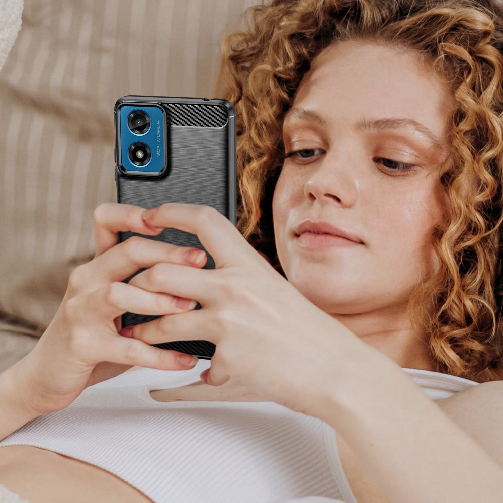COQUE TECH-PROTECT TPUCARBON MOTOROLA MOTO G24 / G24 POWER / G04 NOIR
