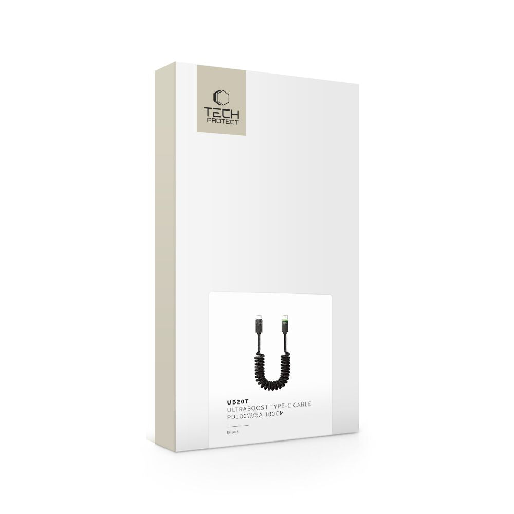 CÂBLE TECH-PROTECT UB20T ULTRABOOST TYPE-C PD100W/5A 180CM NOIR