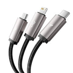CÂBLE 3EN1TECH-PROTECT ULTRABOOST LIGHTNING & TYPE-C & MICRO-USB CÂBLE 3.5A 100CM GRIS