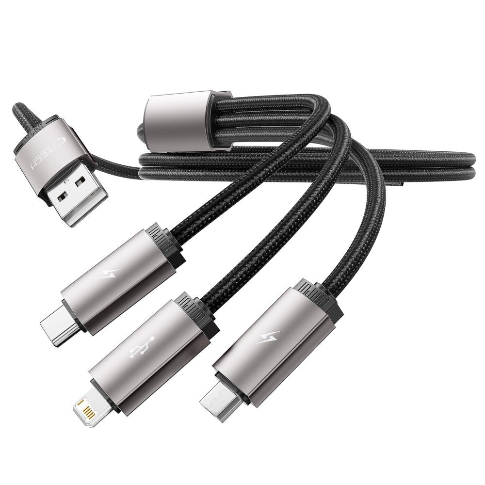 CÂBLE 3EN1TECH-PROTECT ULTRABOOST LIGHTNING & TYPE-C & MICRO-USB CÂBLE 3.5A 100CM GRIS
