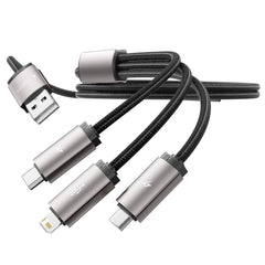 CÂBLE 3EN1TECH-PROTECT ULTRABOOST LIGHTNING & TYPE-C & MICRO-USB CÂBLE 3.5A 100CM GRIS