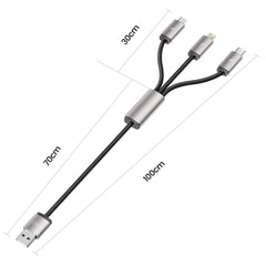 CÂBLE 3EN1TECH-PROTECT ULTRABOOST LIGHTNING & TYPE-C & MICRO-USB CÂBLE 3.5A 100CM GRIS