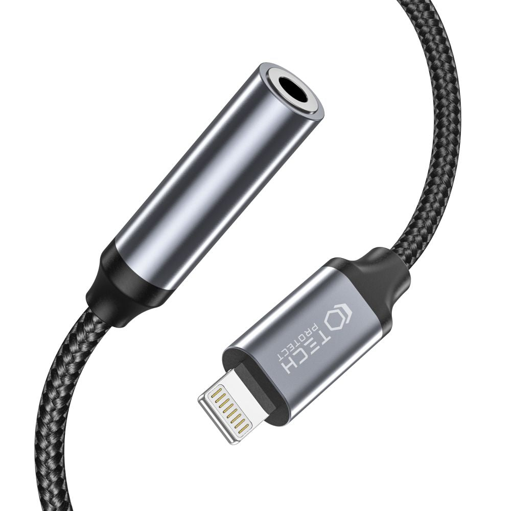 CÂBLE TECH-PROTECT ADAPTATEUR ULTRABOOST LIGHTNING VERS MINI JACK 3,5MM NOIR